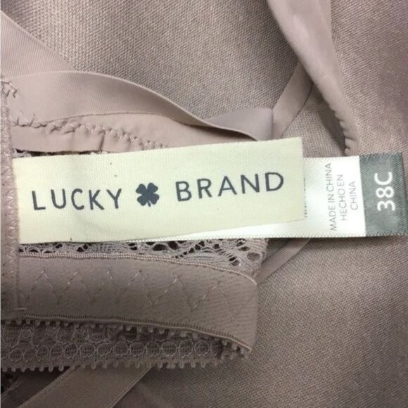 Lucky Brand Women’s Full Figure Comfort Strap Lace Back Bra, Taupe, size 38C - Picture 5 of 7